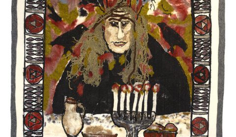 Mella Nousiaisen tekemä seinävaate Kalevalan Louhesta