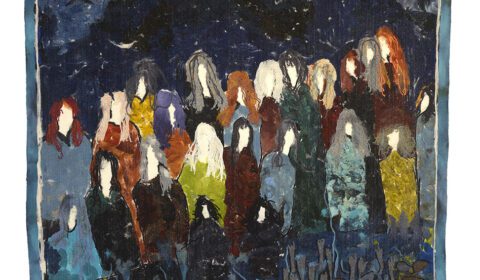 Mella Nousiaisen tekemä seinävaate naisista pohjan tähden alla